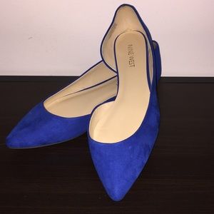 Nine West Pointed Flats Size 8.5 Cobalt Blue